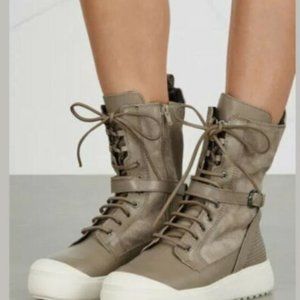 Atelje‎ Edda Leather Suede Ankle Platform Boots